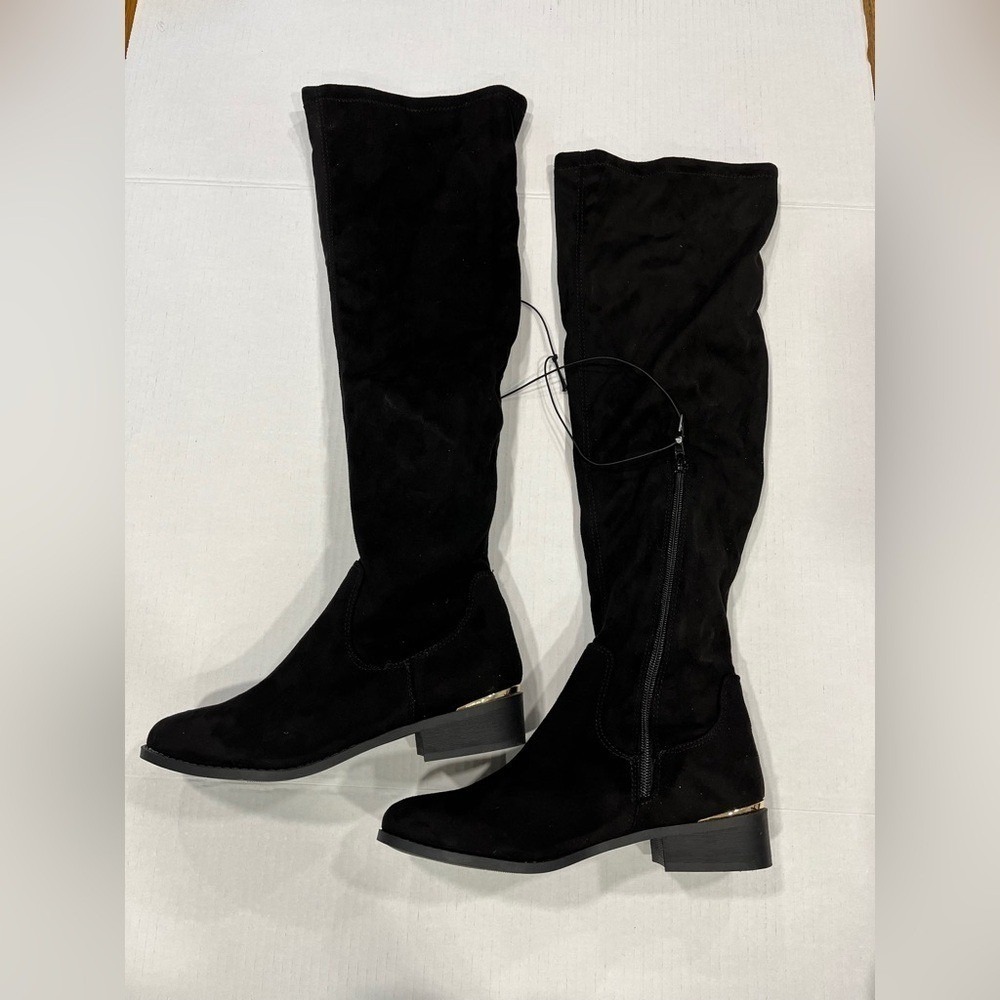 Worthington Womens Palmetto Stacked Heel Over the Knee Boots. Size: 8M.‎ Black